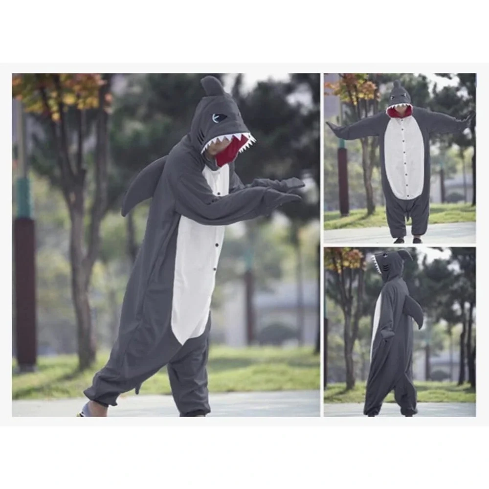 Animal Cosplay Costume Shark Adult Pajamas Size XS